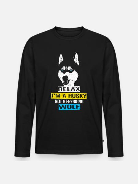 Husky - T-shirt manches longues Premium bio Homme - noir