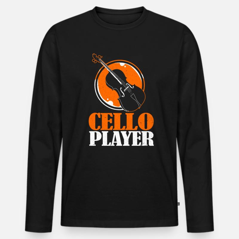 Cello - Männer Premium Bio Langarmshirt - Schwarz