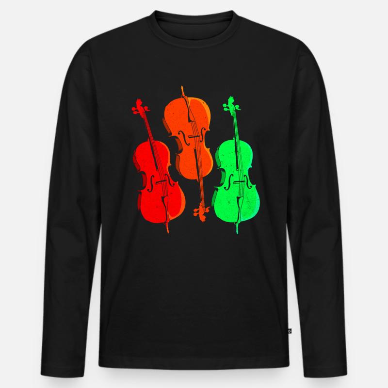 Cello - Männer Premium Bio Langarmshirt - Schwarz