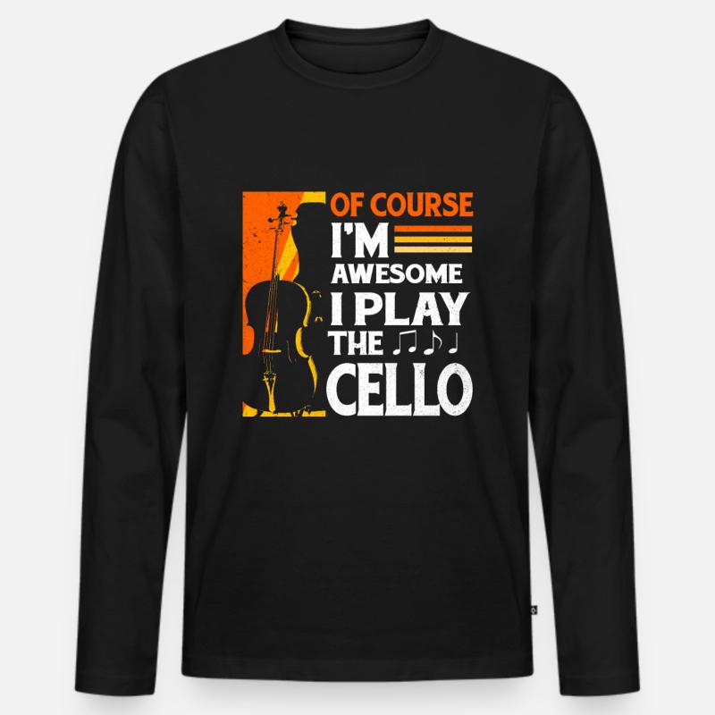 Cello - Männer Premium Bio Langarmshirt - Schwarz