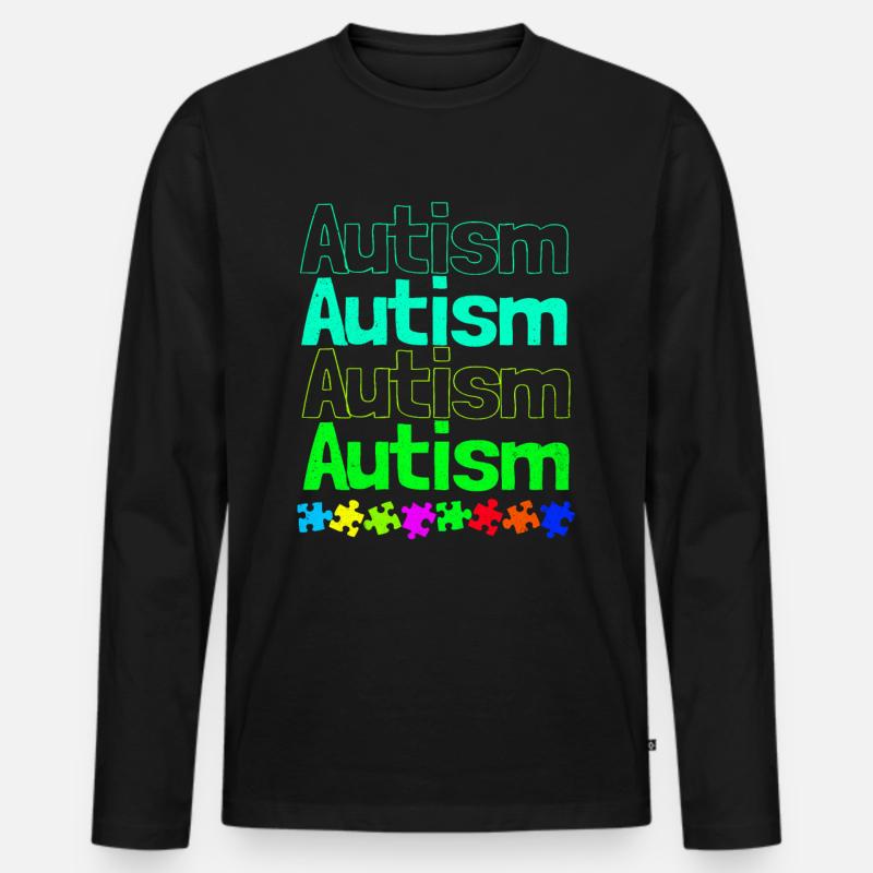 Autismus - Männer Premium Bio Langarmshirt - Schwarz
