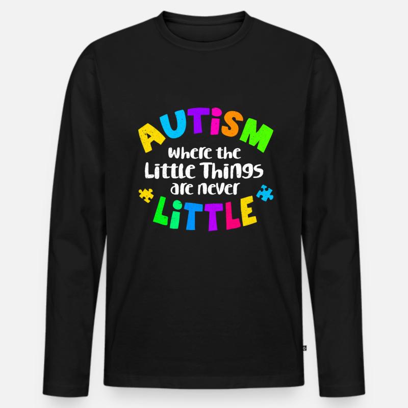Autismus - Männer Premium Bio Langarmshirt - Schwarz