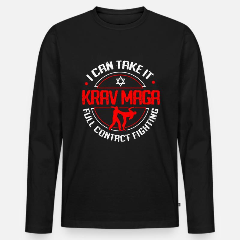 Krav Maga - Männer Premium Bio Langarmshirt - Schwarz