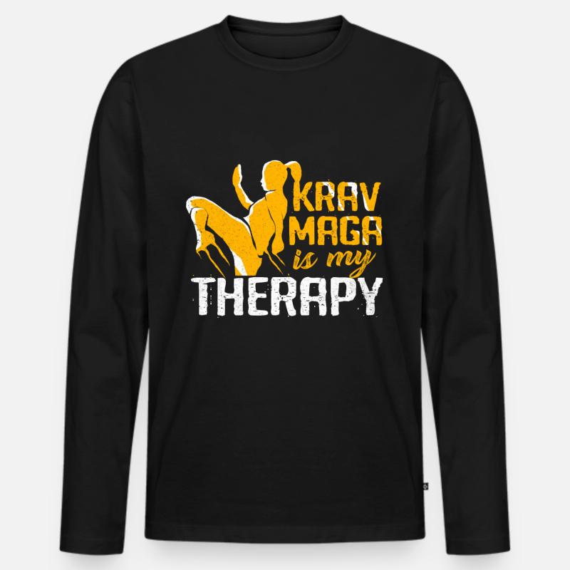 Krav Maga - Männer Premium Bio Langarmshirt - Schwarz