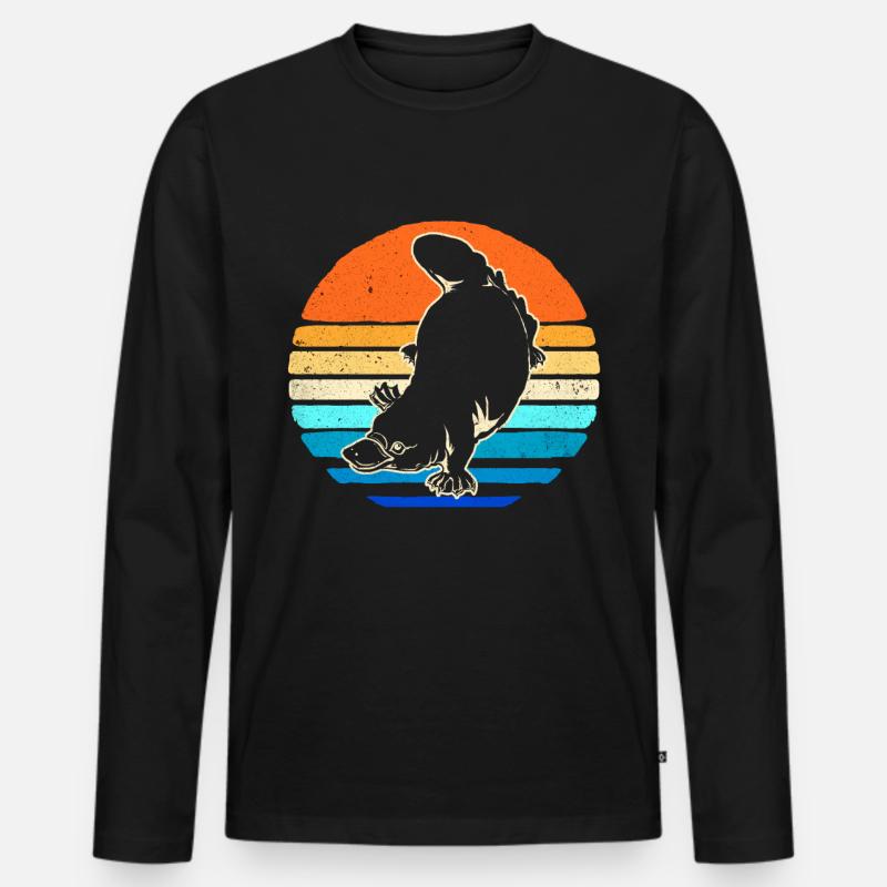 Schnabeltier - Männer Premium Bio Langarmshirt - Schwarz