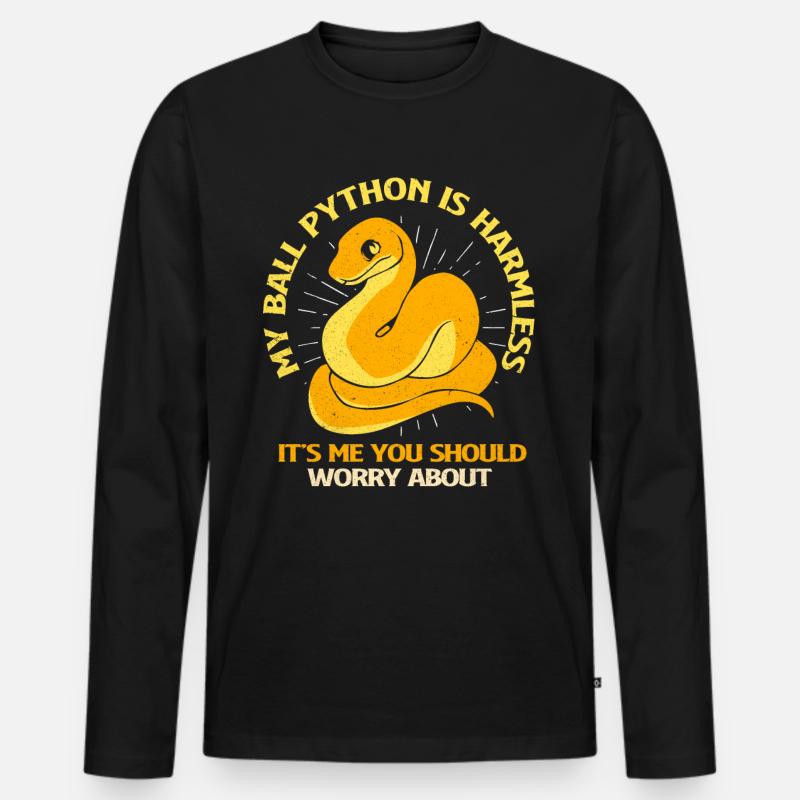 Python - Männer Premium Bio Langarmshirt - Schwarz