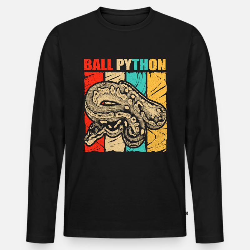 Python - T-shirt manches longues Premium bio Homme - noir