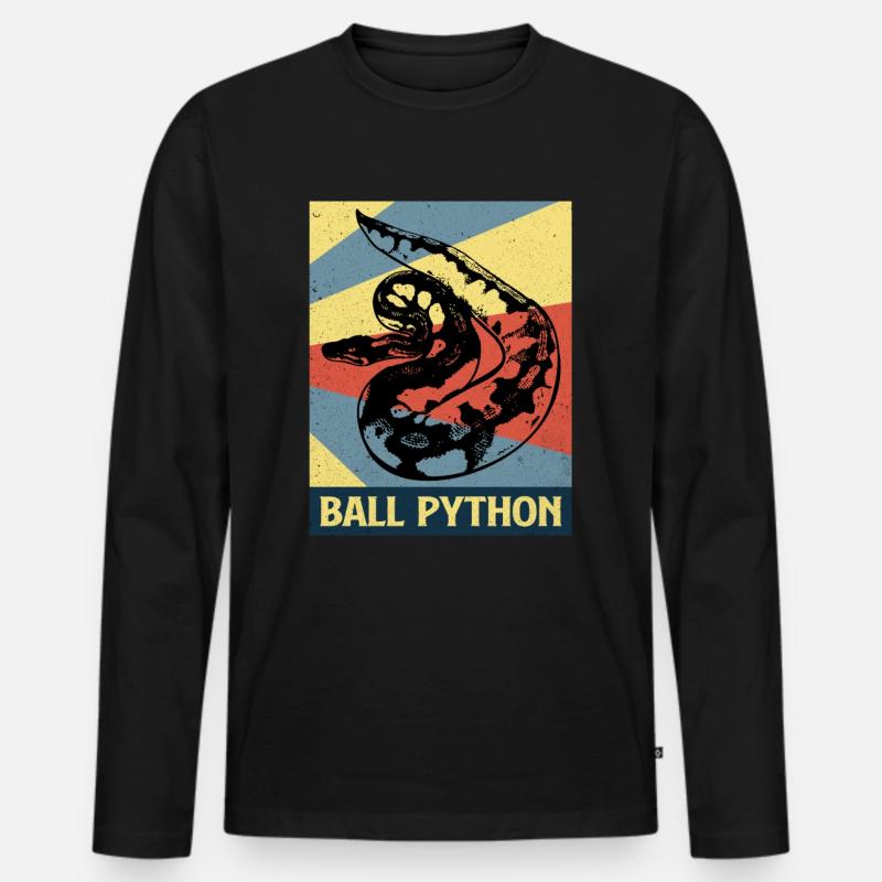 Python - Männer Premium Bio Langarmshirt - Schwarz
