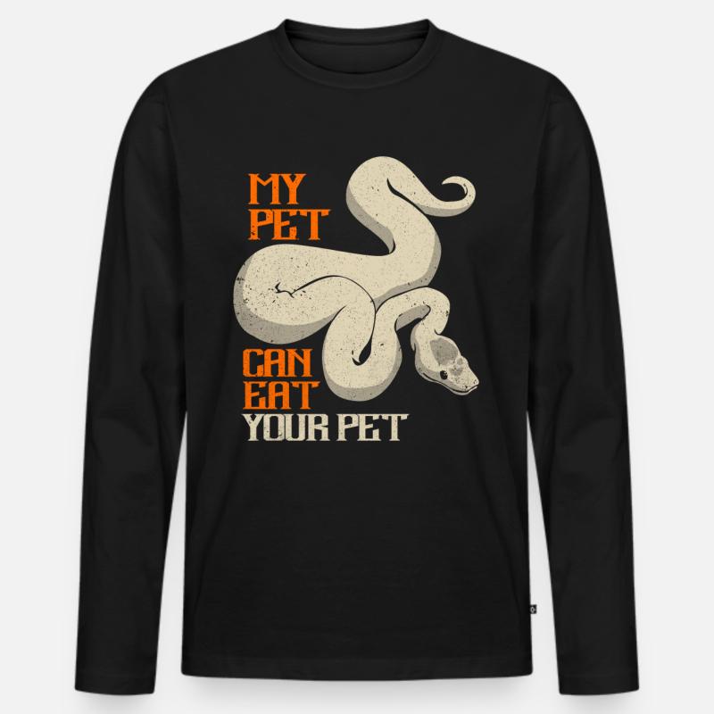 Python - Männer Premium Bio Langarmshirt - Schwarz