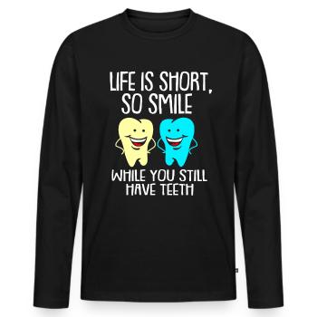Dentist Gift Dentist Dentist Dentist - Men's Premium Organic Long Sleeve Shirt - black - Front - Nico (187cm)