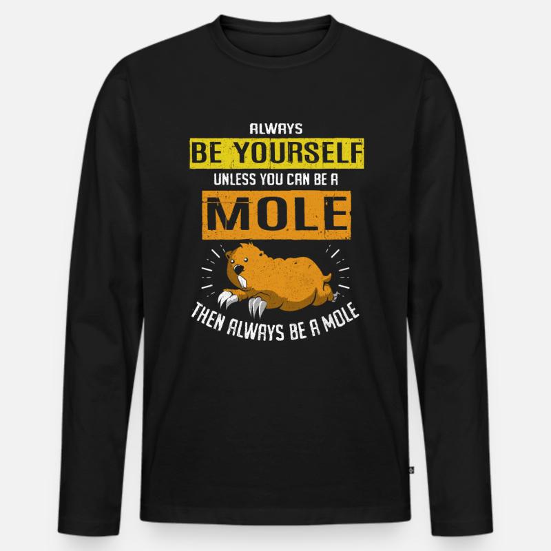 Maulwurf - Männer Premium Bio Langarmshirt - Schwarz