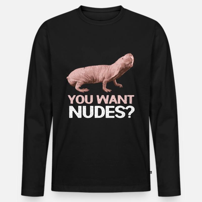 Nacktmull - Männer Premium Bio Langarmshirt - Schwarz