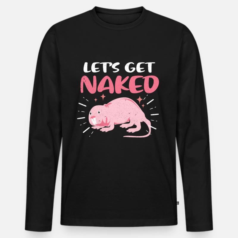 Nacktmull - Männer Premium Bio Langarmshirt - Schwarz