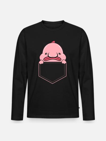 Blobfisch Tiefsee Grumpy Introvertiert Geschenk - Männer Premium Bio Langarmshirt - Schwarz