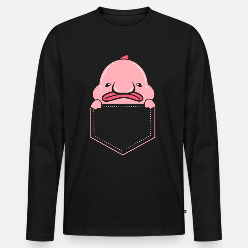 Blobfisch Tiefsee Grumpy Introvertiert Geschenk - Männer Premium Bio Langarmshirt - Schwarz