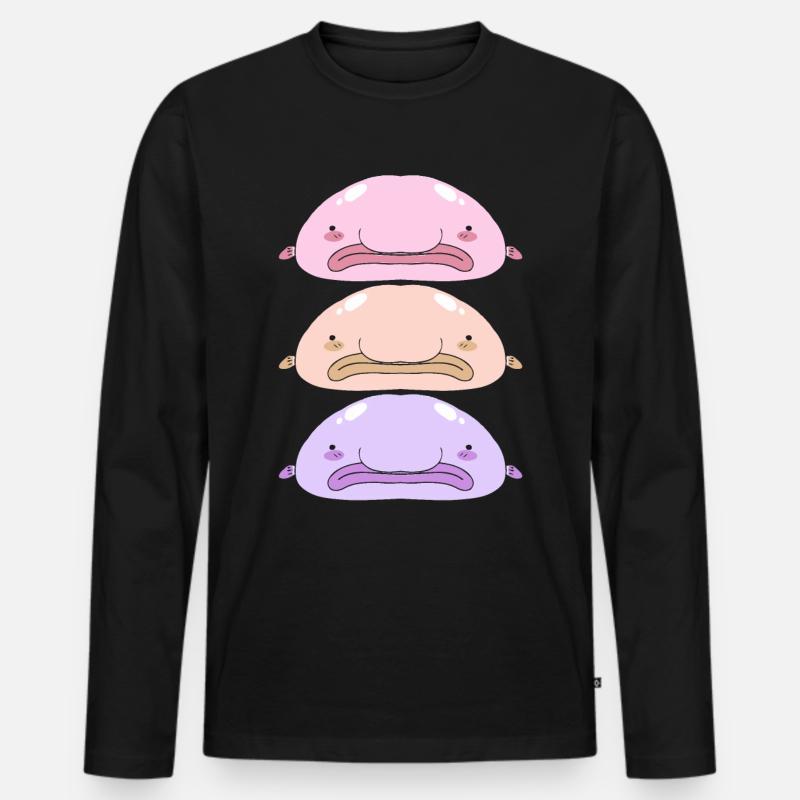 Blobfisch Tiefsee Grumpy Introvertiert Geschenk - Männer Premium Bio Langarmshirt - Schwarz