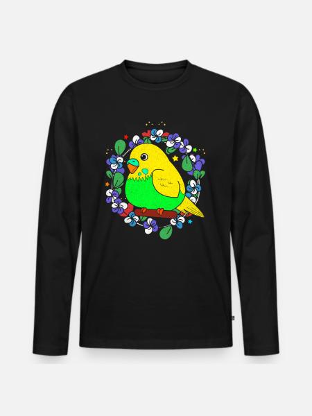 Budgie - Men's Premium Organic Long Sleeve Shirt - black