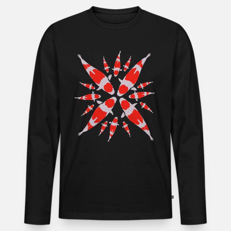 Koi - Männer Premium Bio Langarmshirt - Schwarz