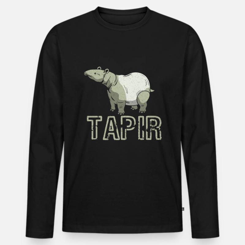 Tapir - Männer Premium Bio Langarmshirt - Schwarz