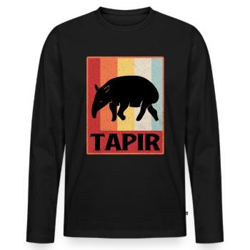 Tapir - T-shirt manches longues Premium bio Homme - noir - Devant - Nico (187cm)