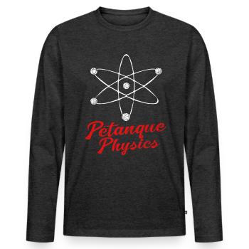 Pétanque - T-shirt manches longues Premium bio Homme - anthracite chiné - Devant - Nico (187cm)