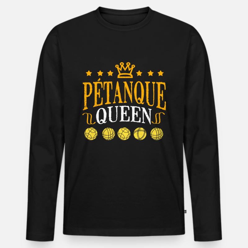 Pétanque - Männer Premium Bio Langarmshirt - Schwarz