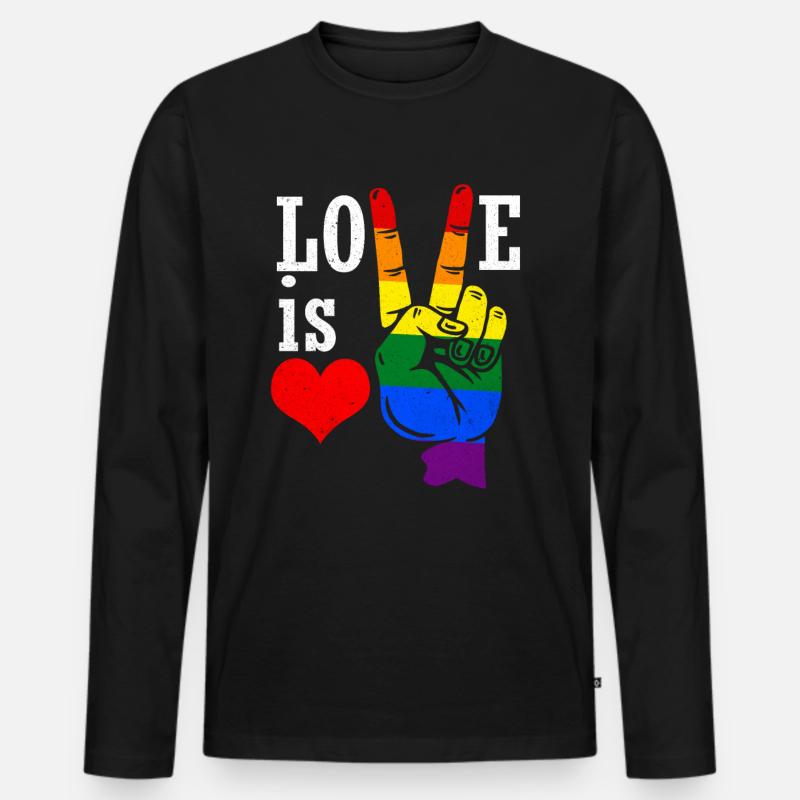 LGBT - Männer Premium Bio Langarmshirt - Schwarz