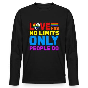 LGBT - Men's Premium Organic Long Sleeve Shirt - black - Front - Nico (187cm)