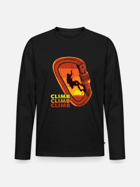 Climb - Men's Premium Organic Long Sleeve Shirt - black