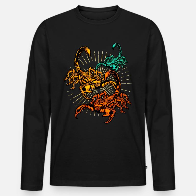 Skorpion - Männer Premium Bio Langarmshirt - Schwarz