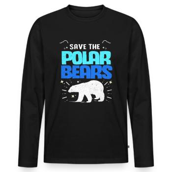 Polar bear - Men's Premium Organic Long Sleeve Shirt - black - Front - Nico (187cm)
