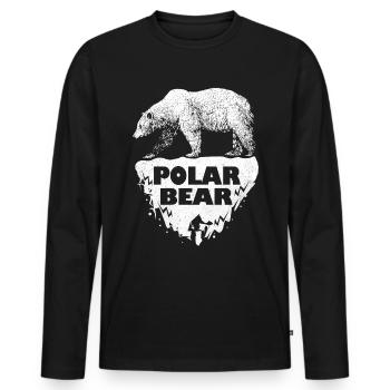 Polar bear - Men's Premium Organic Long Sleeve Shirt - black - Front - Nico (187cm)