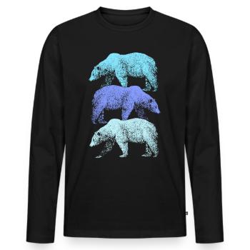 Eisbär - Männer Premium Bio Langarmshirt - Schwarz - Vorne - Nico (187cm)