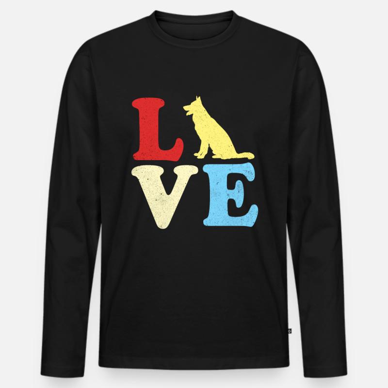 Deutscher Schäferhund - Männer Premium Bio Langarmshirt - Schwarz
