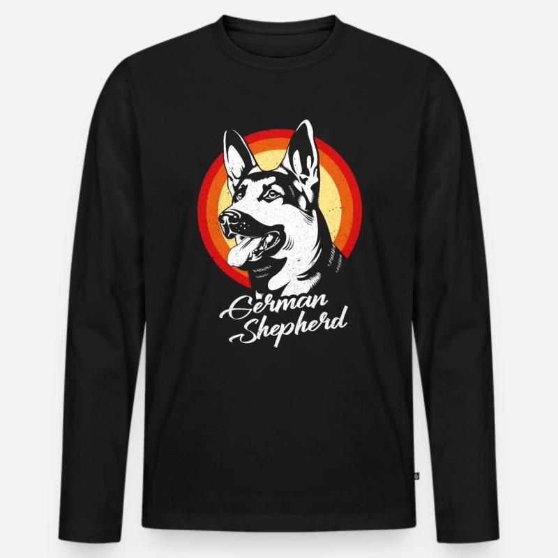 Deutscher Schäferhund - Männer Premium Bio Langarmshirt - Schwarz
