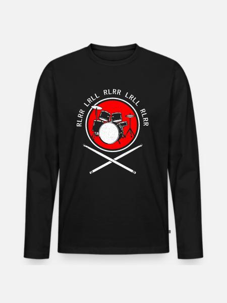 Percussion - Men's Premium Organic Long Sleeve Shirt - black