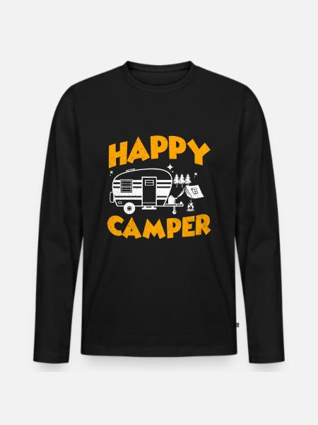 Camping - Men's Premium Organic Long Sleeve Shirt - black
