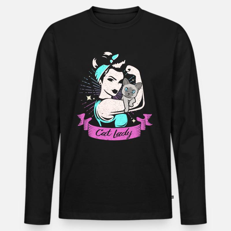 Siamkatze - Männer Premium Bio Langarmshirt - Schwarz