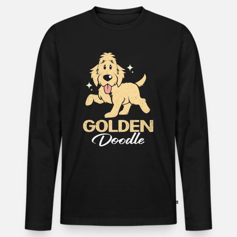 Doodle - Männer Premium Bio Langarmshirt - Schwarz