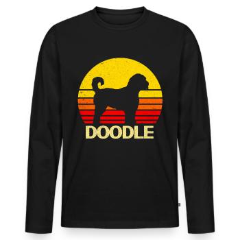 Doodle - Men's Premium Organic Long Sleeve Shirt - black - Front - Nico (187cm)