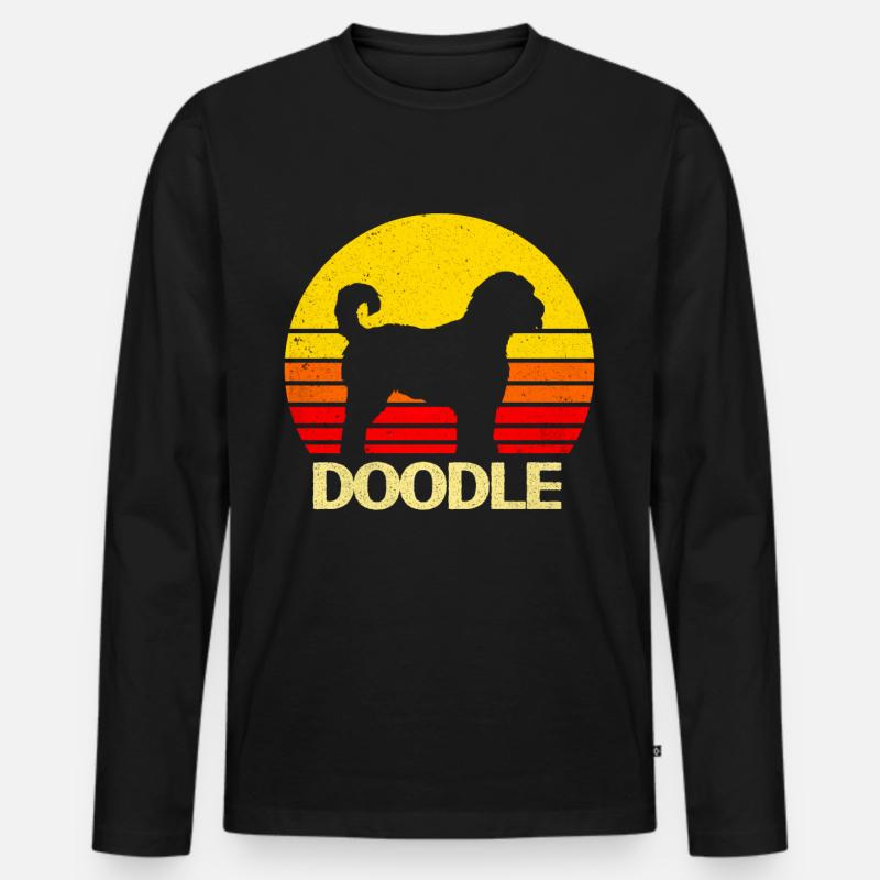 Doodle - Männer Premium Bio Langarmshirt - Schwarz