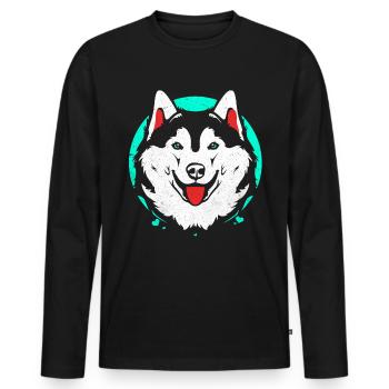 Husky - Men's Premium Organic Long Sleeve Shirt - black - Front - Nico (187cm)