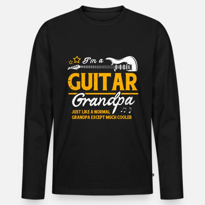 Gitarre - Männer Premium Bio Langarmshirt - Schwarz