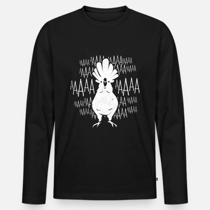 Kakadu - Männer Premium Bio Langarmshirt - Schwarz