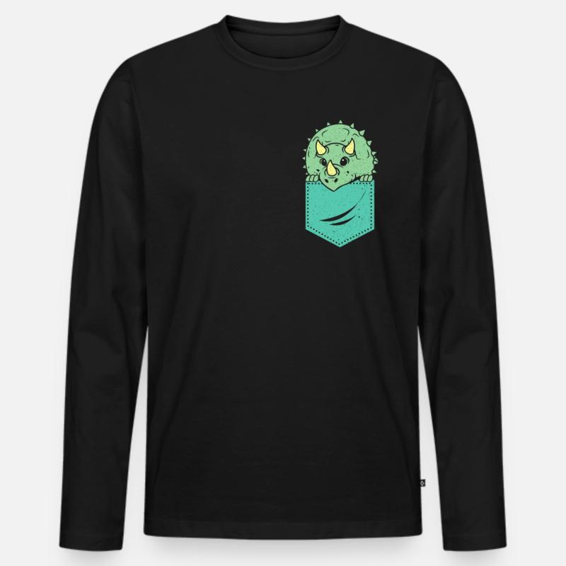 Triceratops - Männer Premium Bio Langarmshirt - Schwarz