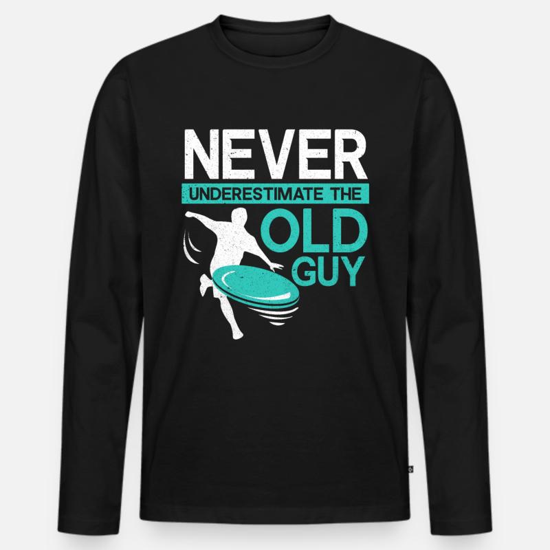 Frisbee - Männer Premium Bio Langarmshirt - Schwarz