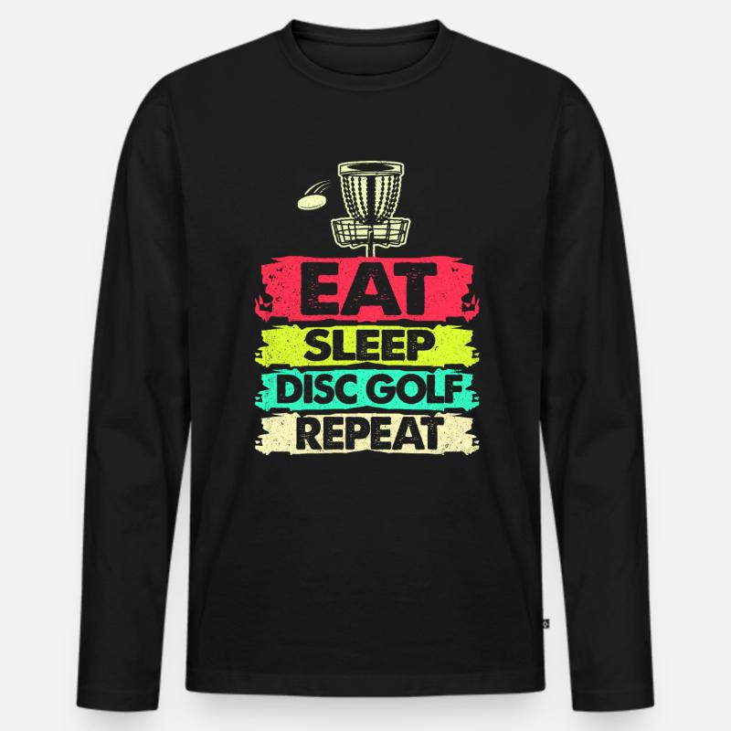 Frisbee - Männer Premium Bio Langarmshirt - Schwarz