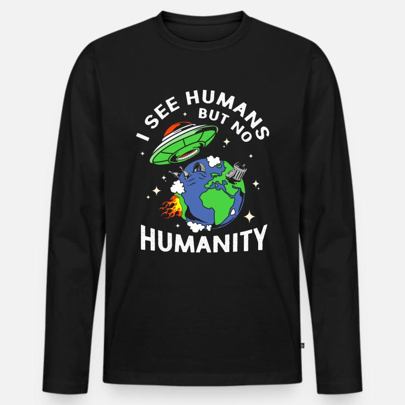 Alien - Männer Premium Bio Langarmshirt - Schwarz