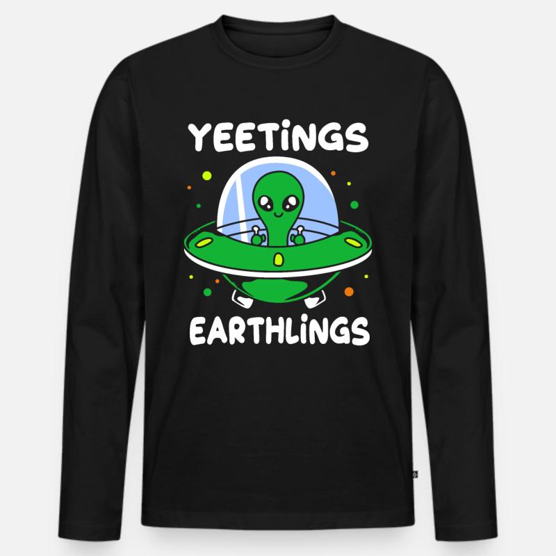 Alien - Männer Premium Bio Langarmshirt - Schwarz