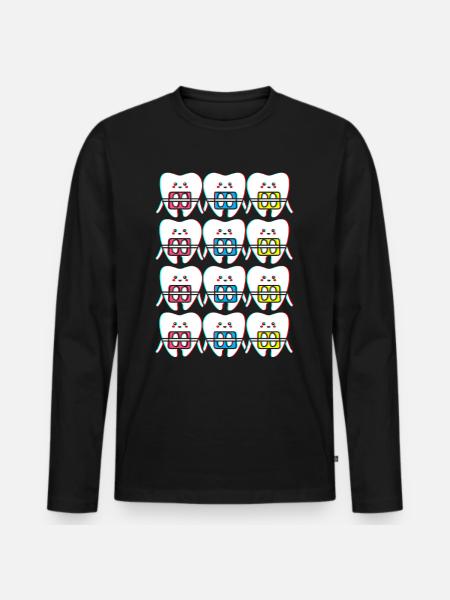 Braces dentist female dentist - Men's Premium Organic Long Sleeve Shirt - black
